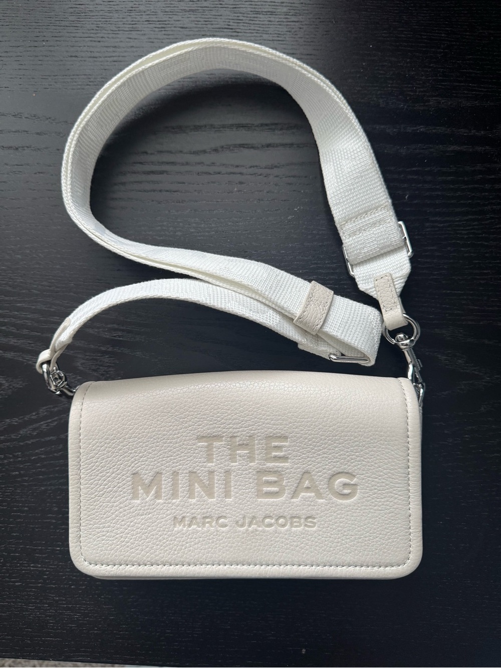 Marc Jacobs Cream Pebbled Leather Mini Crossbody Belt Bag